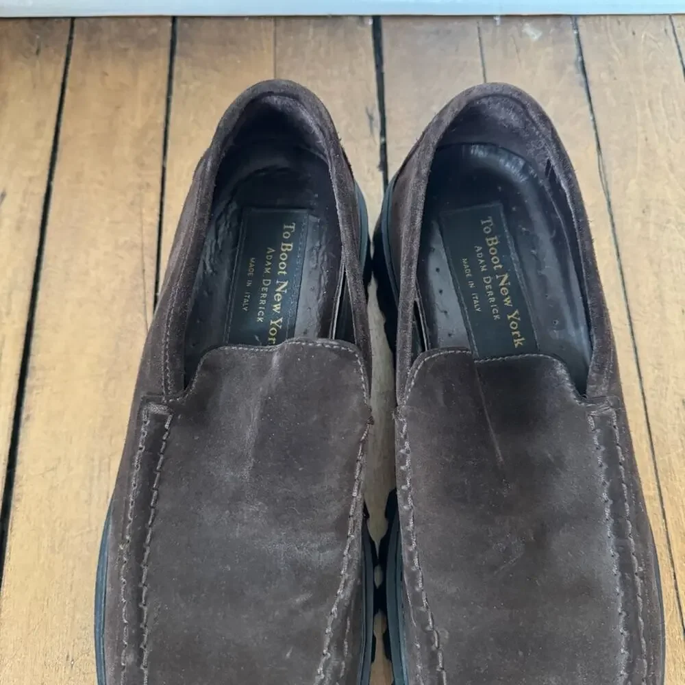 To Boot New York Adam Derrick Brown Suede Lug Sole Loafers 7